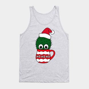 Cute Cactus Design #323: Cactus With A Santa Hat In A Christmas Mug Tank Top